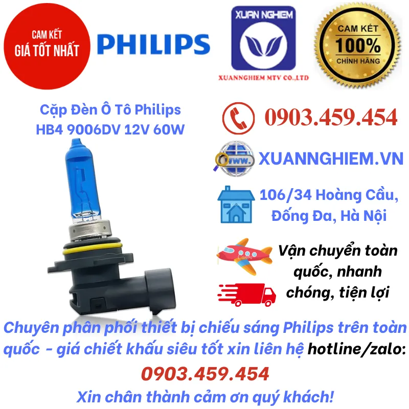 Cặp Đèn Ô Tô Philips HB4 9006DV 12V 60W