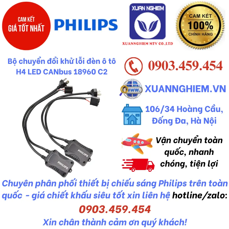 Bộ chuyển đổi khử lỗi đèn ô tô H4 LED CANbus 18960 C2