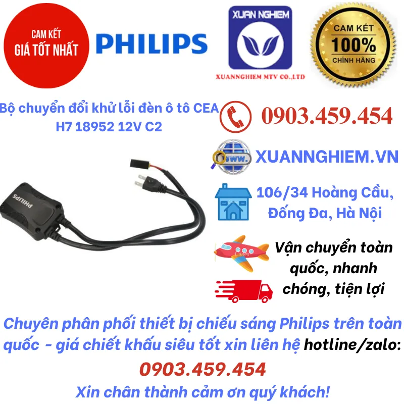 Bộ chuyển đổi khử lỗi đèn ô tô CEA H7 18952 12V C2