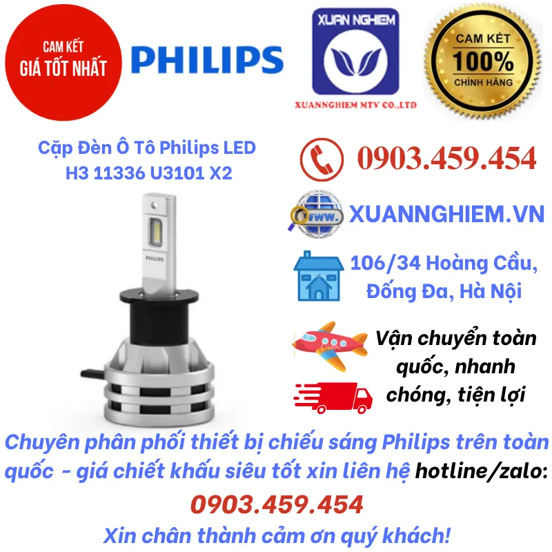 Cặp Đèn Ô Tô Philips LED H3 11336 U3101 X2