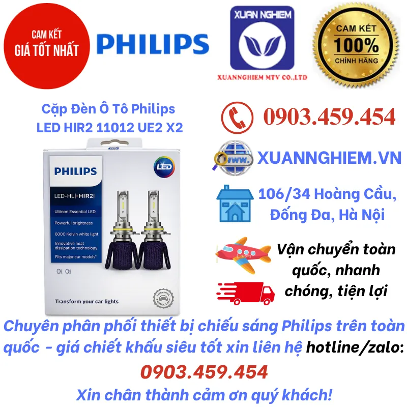 Cặp Đèn Ô Tô Philips LED HIR2 11012 UE2 X2