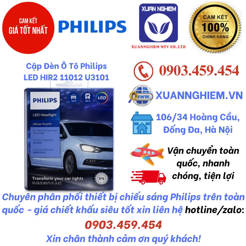 Cặp Đèn Ô Tô Philips LED HIR2 11012 U3101