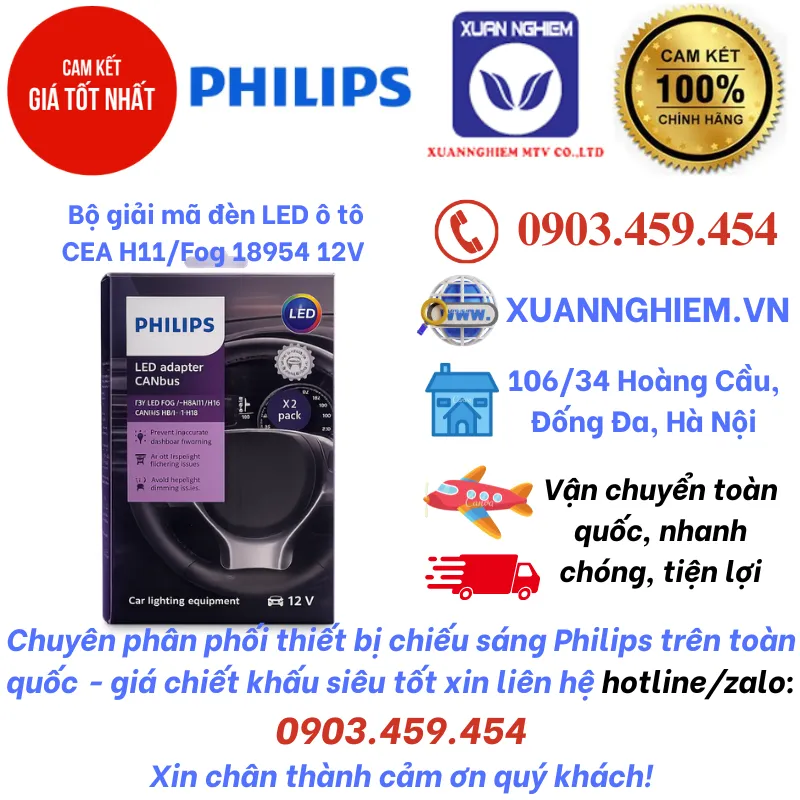 Bộ giải mã đèn LED ô tô CEA H11/Fog 18954 12V