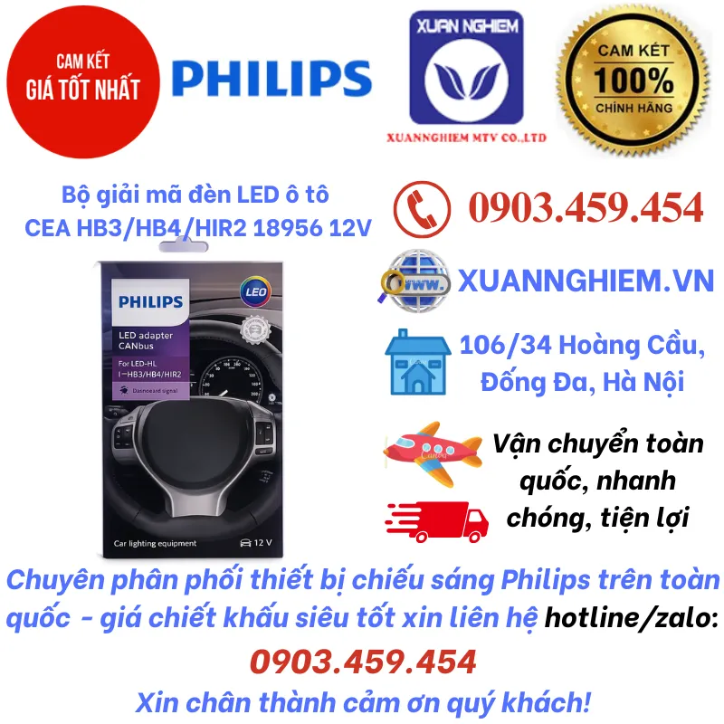 Bộ giải mã đèn LED ô tô CEA HB3/HB4/HIR2 18956 12V