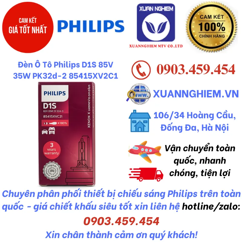 Đèn Ô Tô Philips D1S 85V 35W PK32d-2 85415XV2C1