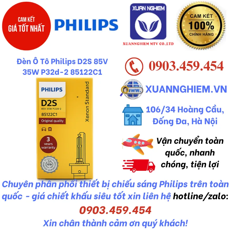 Đèn Ô Tô Philips D2S 85V 35W P32d-2 85122C1