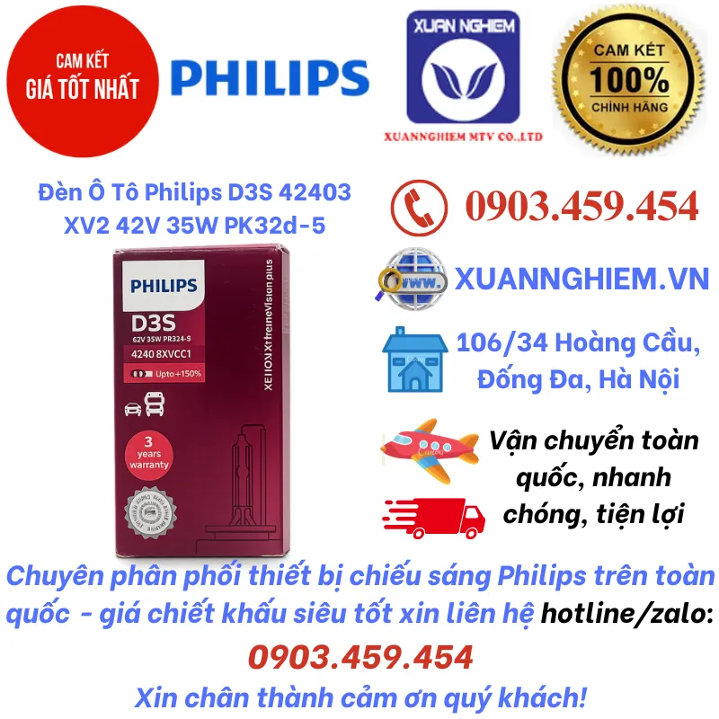 Đèn Ô Tô Philips D3S 42403 XV2 42V 35W PK32d-5