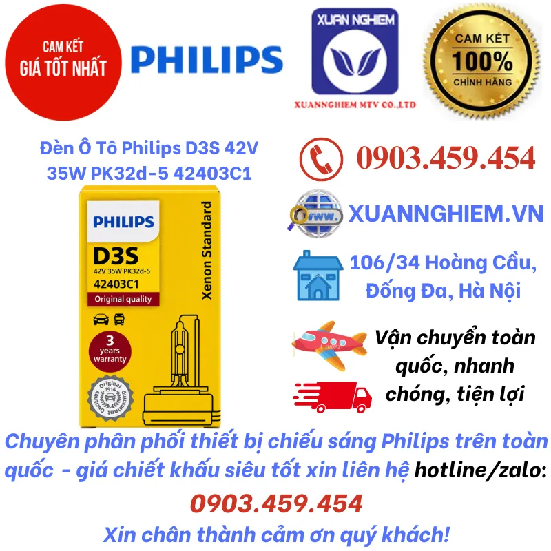 Đèn Ô Tô Philips D3S 42V 35W PK32d-5 42403C1