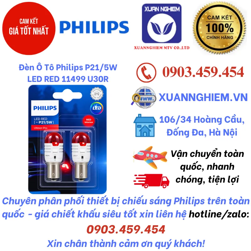 Đèn Ô Tô Philips P21/5W LED RED 11499 U30R
