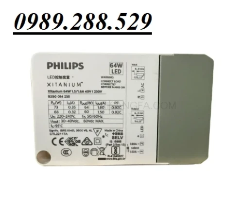 Nguồn đèn LED Philips Xitanium 64w 1.5/1.6A 40v I 230v