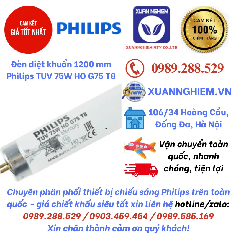 Bóng đèn diệt khuẩn 120cm Philips TUV 75W T8