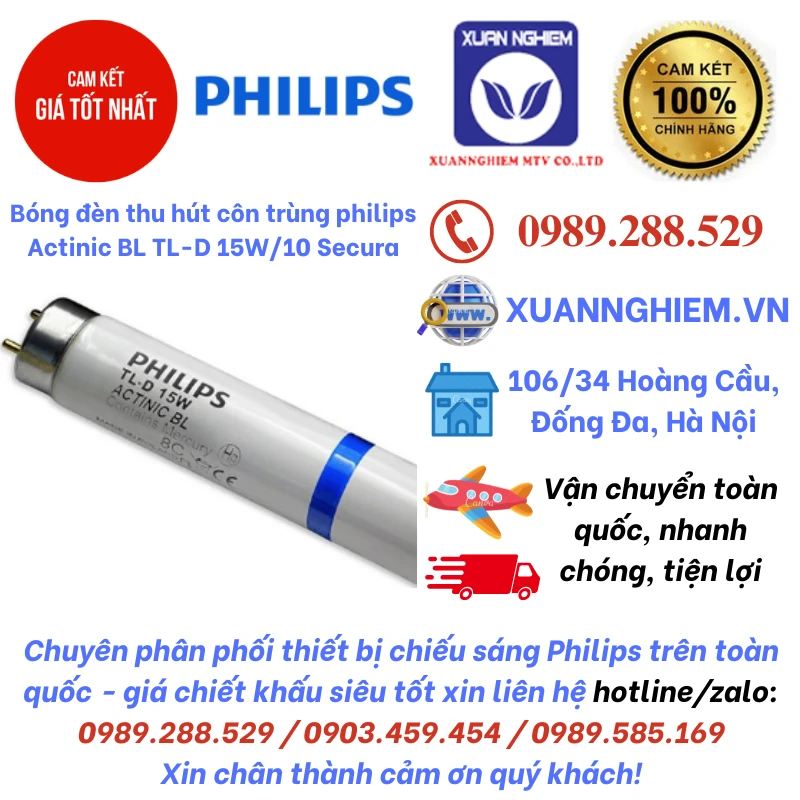 Bóng đèn thu hút côn trùng philips Actinic BL TL-D 15W/10 Secura