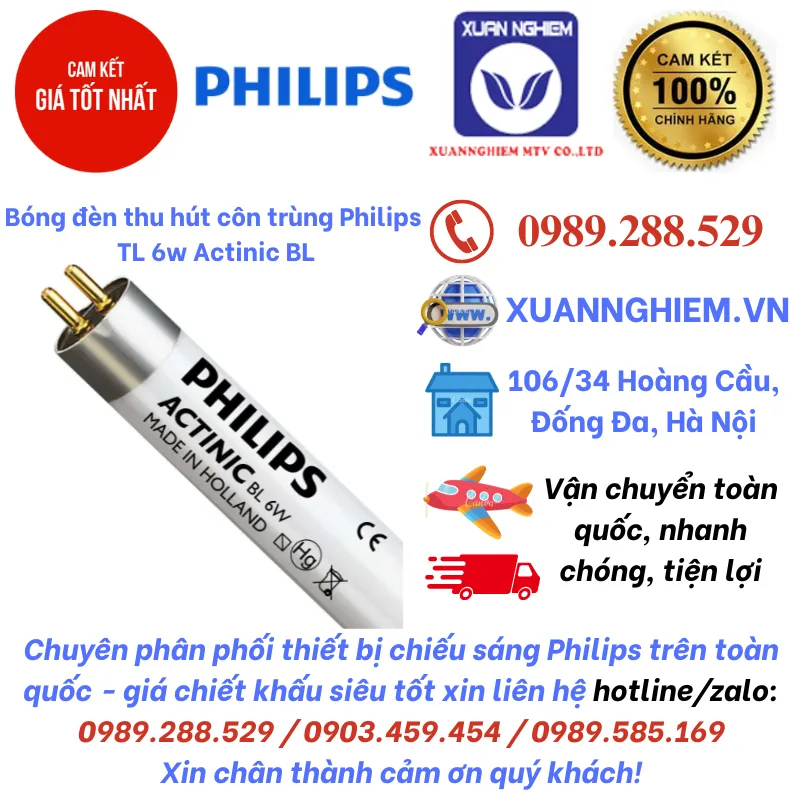 Bóng đèn thu hút côn trùng Philips TL 6w Actinic BL