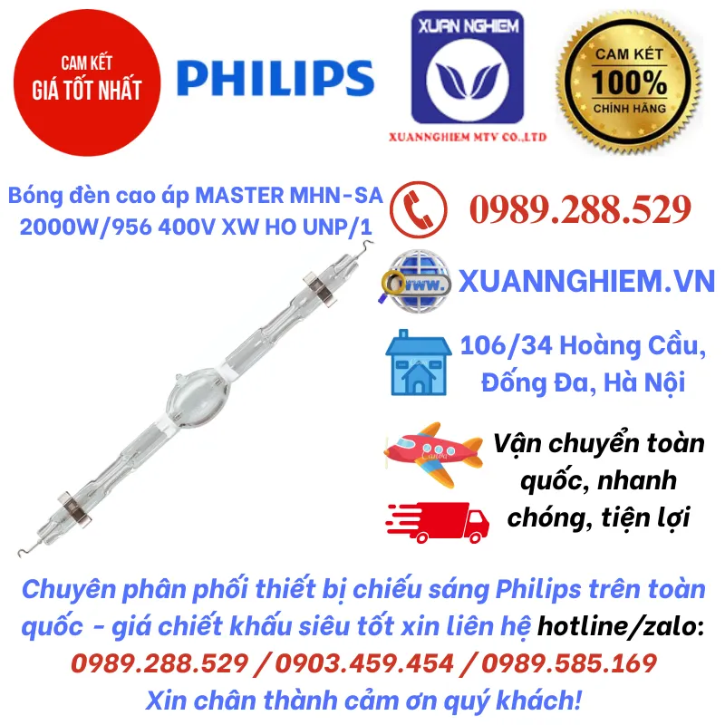 Bóng đèn cao áp MASTER MHN-SA 2000W/956 400V XW HO UNP/1