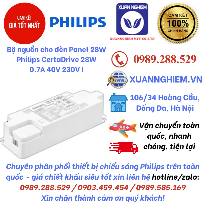 Bộ nguồn cho đèn Panel 28W Philips CertaDrive 28W 0.7A 40V 230V I