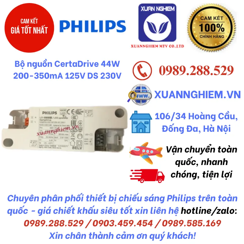 Bộ nguồn CertaDrive 44W 200-350mA 125V DS 230V