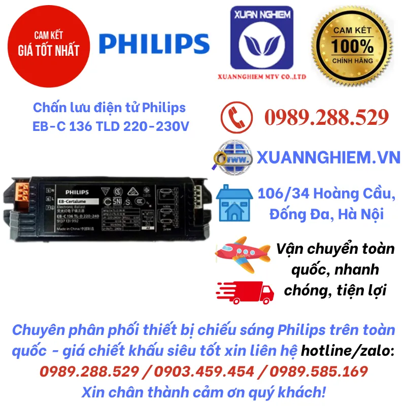 Chấn lưu điện tử Philips EB-C 136 TLD 220-230V