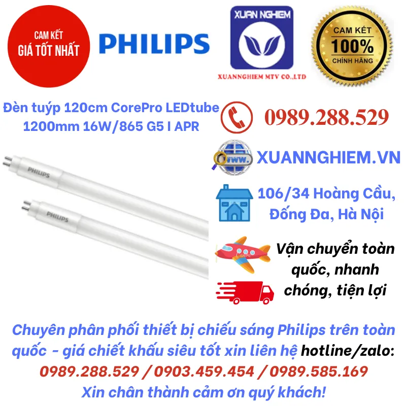 Đèn tuýp 120cm Philips CorePro LEDtube 1200mm 16W/865 G5 I APR