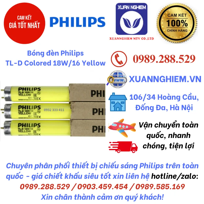 Bóng đèn Philips TL-D Colored 18W/16 Yellow