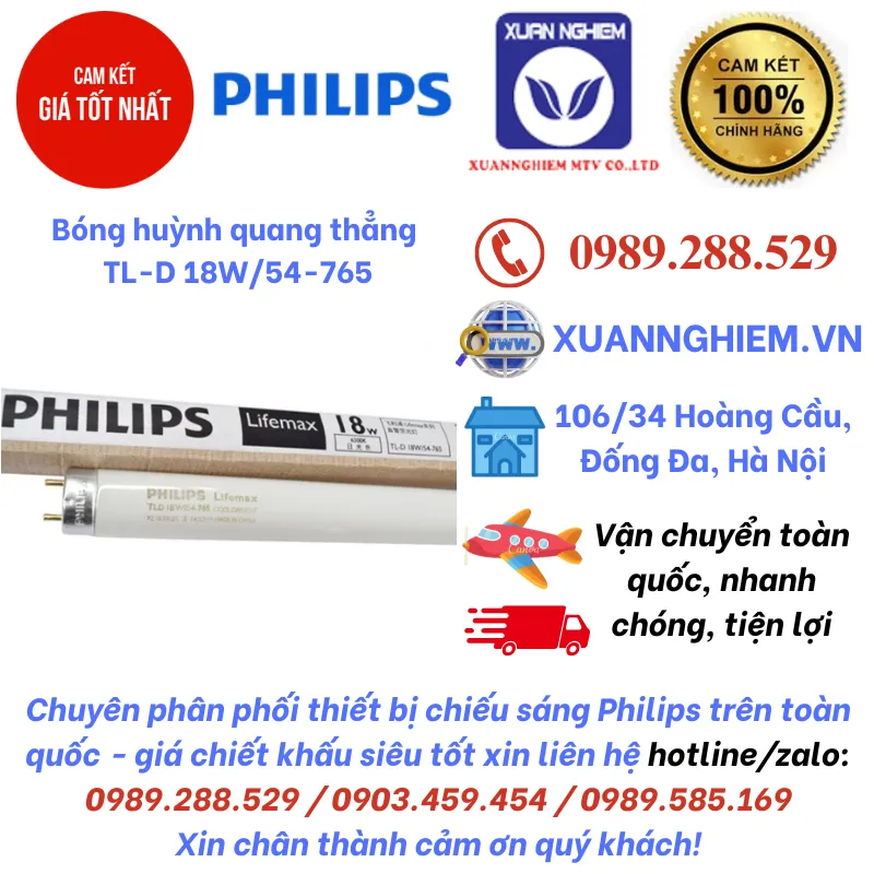 Bóng huỳnh quang thẳng Philips TL-D 18W/54-765