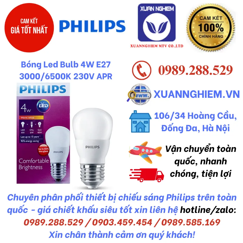 Bóng Led Bulb 4W E27 3000/6500K 230V APR