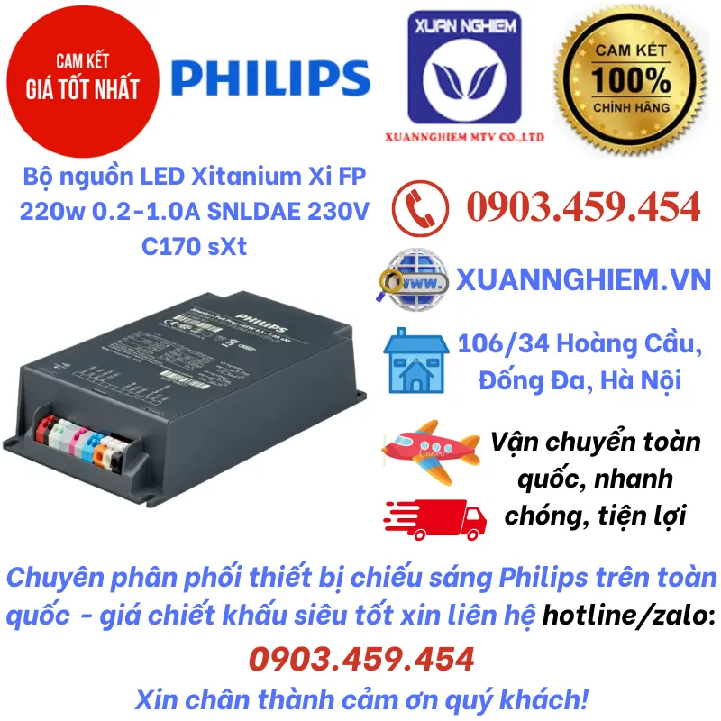 Bộ nguồn LED Xitanium Xi FP 220w 0.2-1.0A SNLDAE 230V C170 sXt