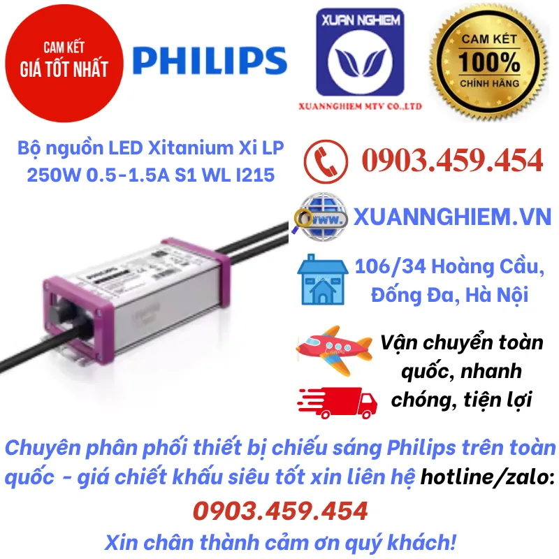 Bộ nguồn LED Xitanium Xi LP 250W 0.5-1.5A S1 WL I215