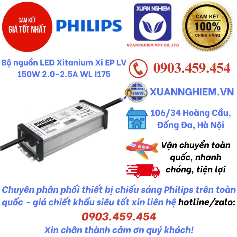 Bộ nguồn LED Xitanium Xi EP LV 150W 2.0-2.5A WL I175