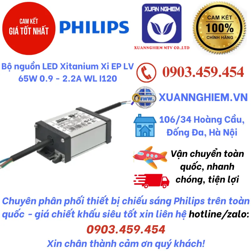 Bộ nguồn LED Xitanium Xi EP LV 65W 0.9 - 2.2A WL I120