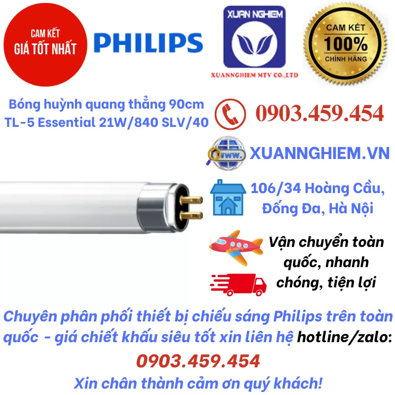 Bóng huỳnh quang thẳng 90cm TL-5 Essential 21W/840 SLV/40