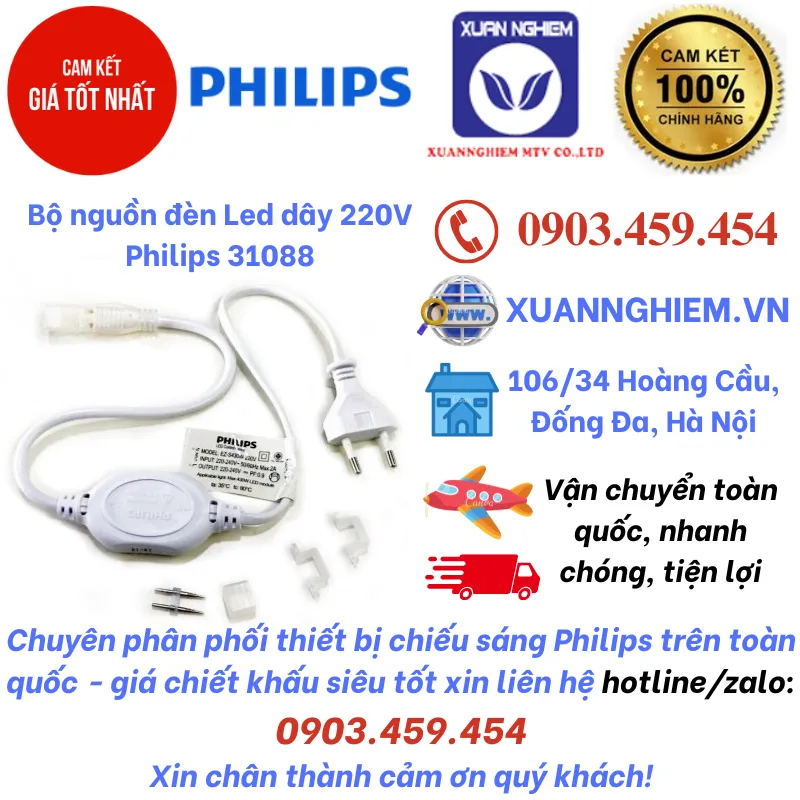 Bộ nguồn đèn Led dây 220V Philips 31088