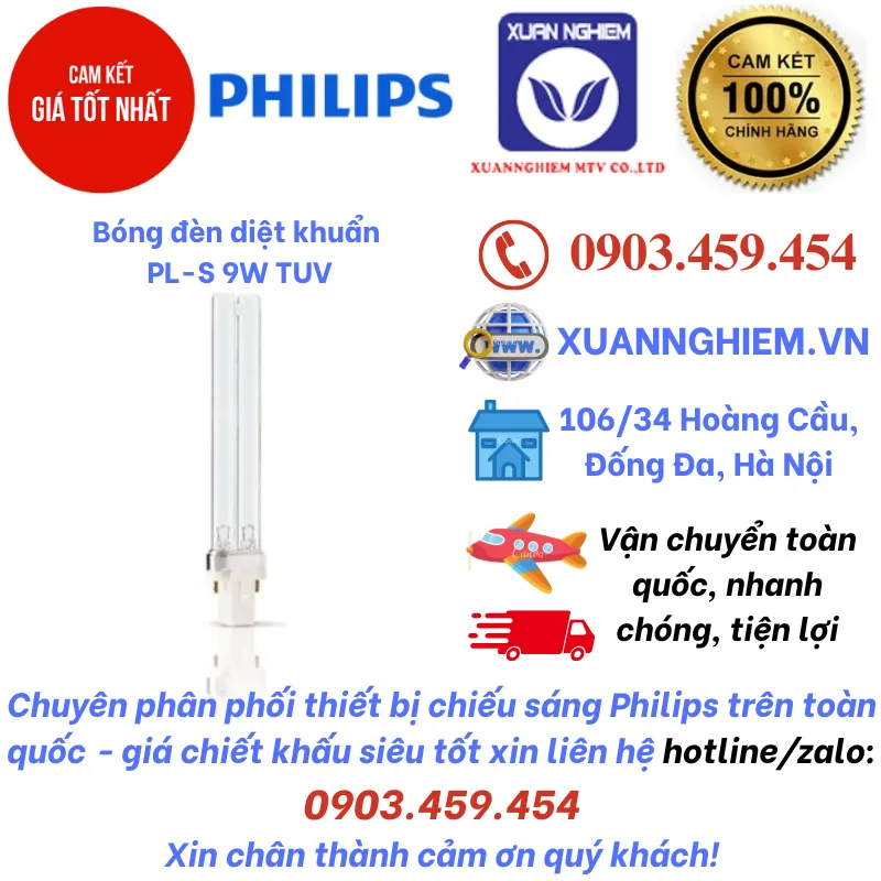 Bóng đèn diệt khuẩn PL-S 9W TUV