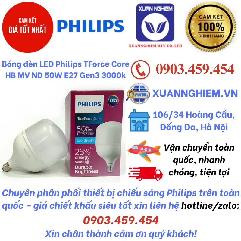 Bóng đèn LED Philips TForce Core HB MV ND 50W E27 Gen3 3000k