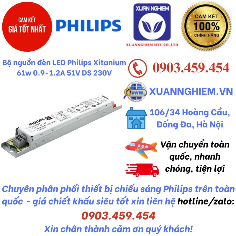 Bộ nguồn đèn LED Philips Xitanium 61w 0.9-1.2A 51V DS 230V