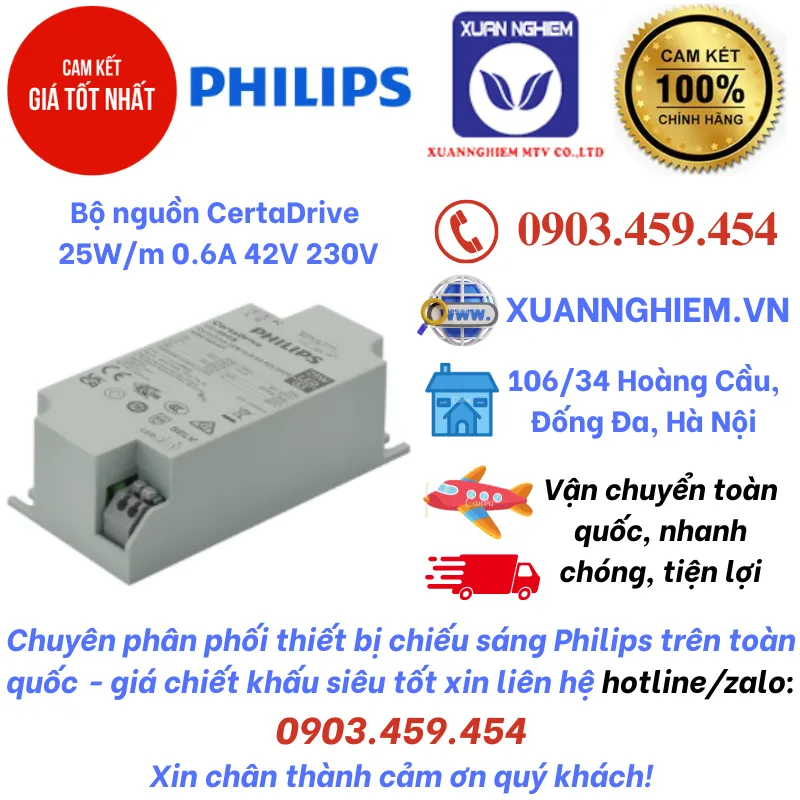 Bộ nguồn CertaDrive 25W/m 0.6A 42V 230V