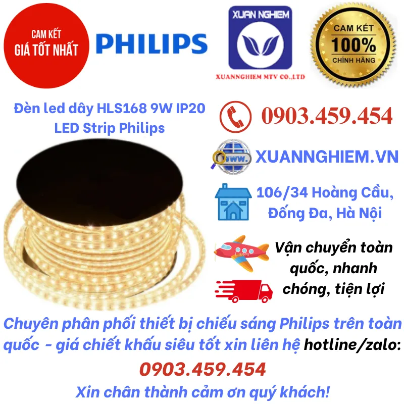 Đèn led dây HLS168 9W IP20 LED Strip Philips