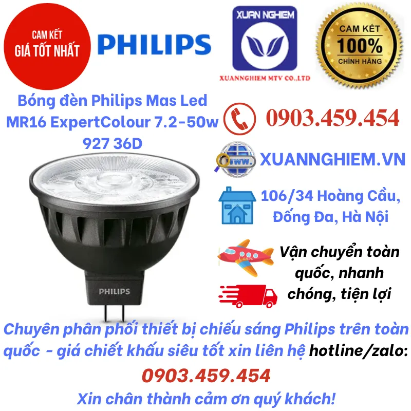 Bóng đèn Philips Mas Led MR16 ExpertColour 7.2-50w 927 36D