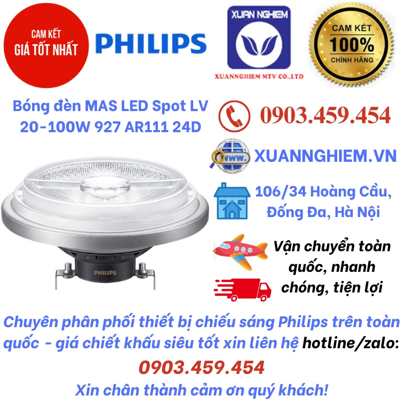 Bóng đèn MAS LED Spot LV 20-100W 927 AR111 24D