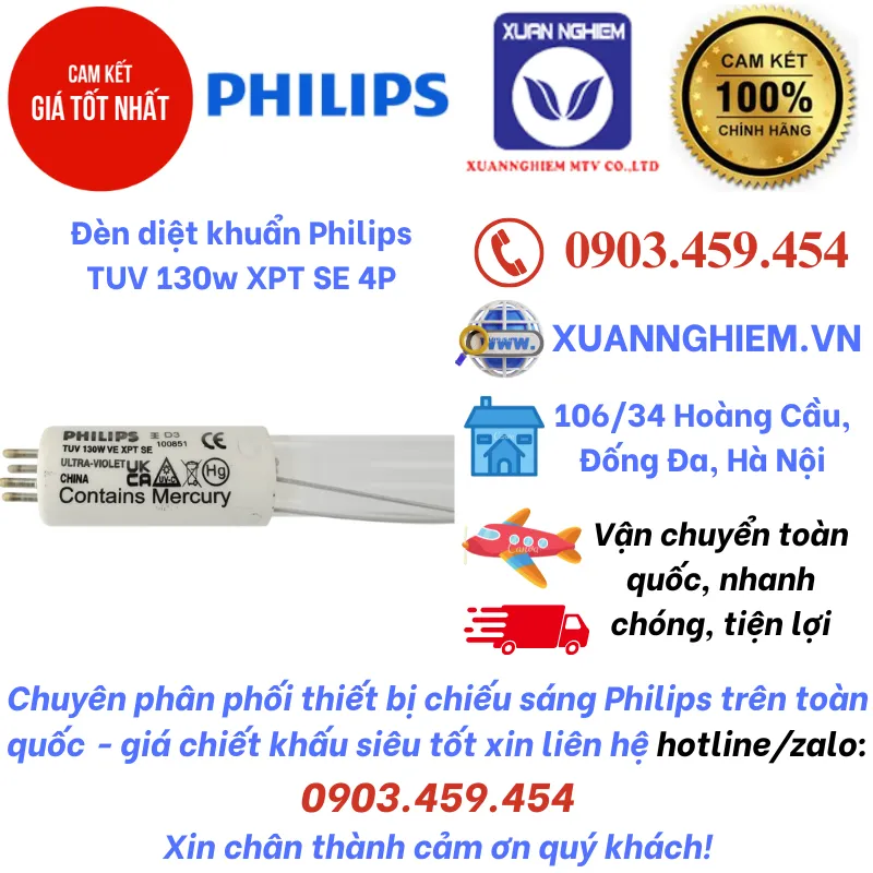 Đèn diệt khuẩn Philips TUV 130w XPT SE 4P