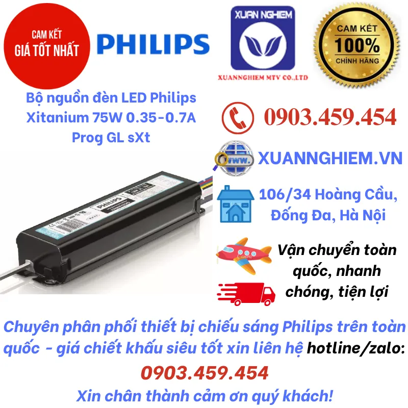 Bộ nguồn đèn LED Philips Xitanium 75W 0.35-0.7A Prog GL sXt