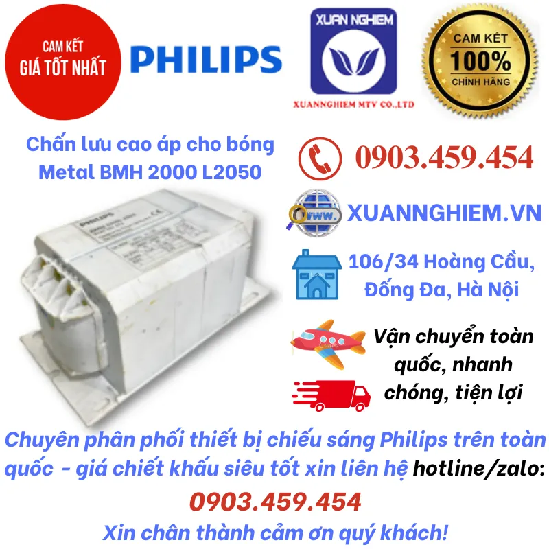 Chấn lưu cao áp cho bóng Metal BMH 2000 L2050