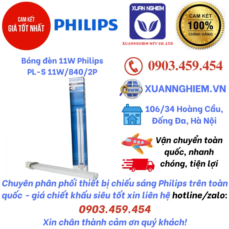 Bóng đèn 11W Philips PL-S 11W/840/2P