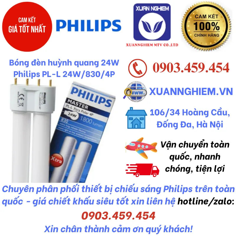 Bóng đèn huỳnh quang 24W Philips PL-L 24W/830/4P