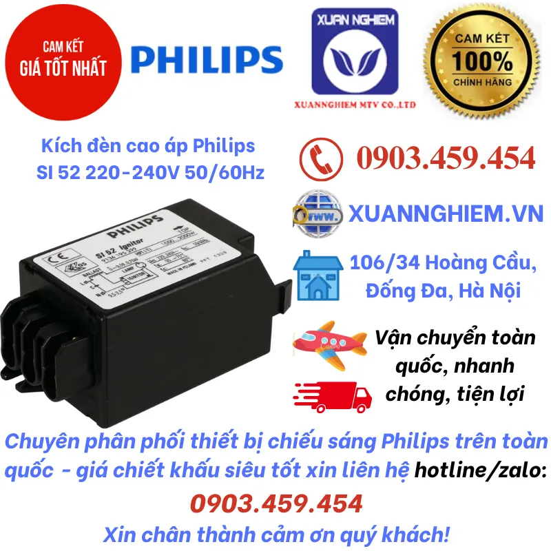 Kích đèn cao áp Philips SI 52 220-240V 50/60Hz