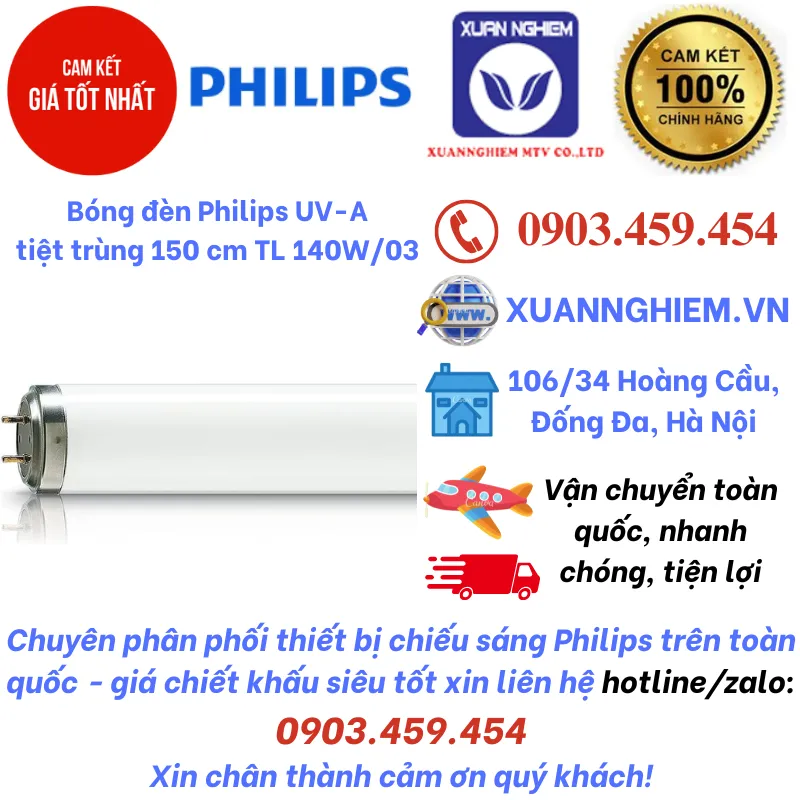 Bóng đèn Philips UV-A tiệt trùng 150 cm TL 140W/03