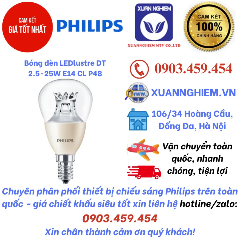Bóng đèn LEDlustre DT 2.5-25W E14 CL P48