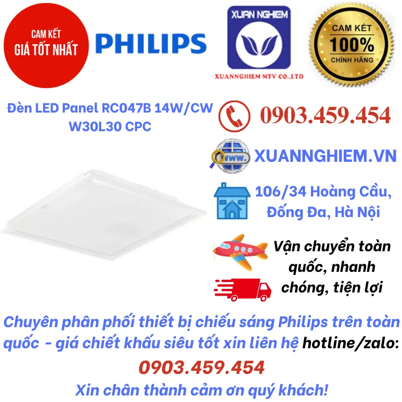 Đèn LED Panel RC047B 14W/CW W30L30 CPC