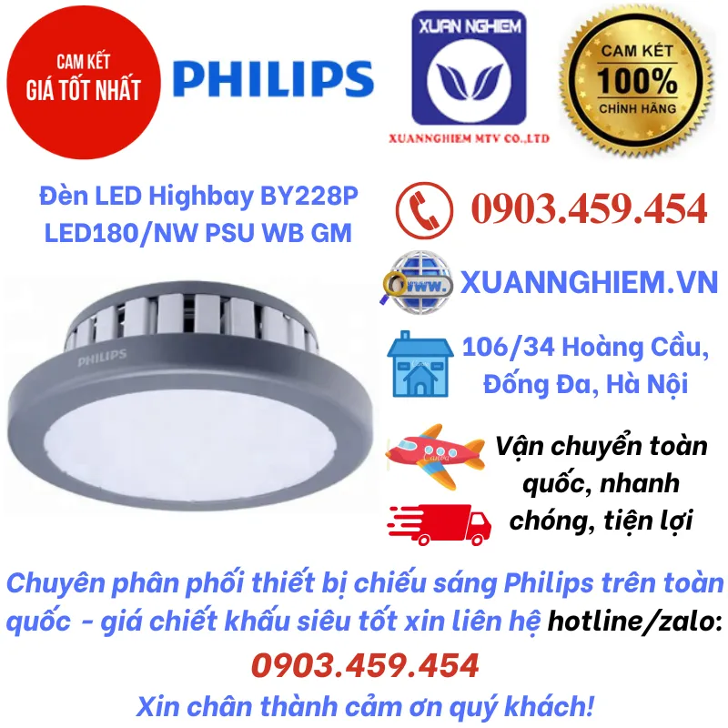 Đèn LED Highbay BY228P LED180/NW PSU WB GM / Đèn LED Highbay BY228P LED180/CW PSU WB GM