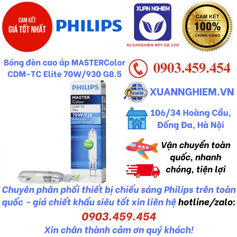 Bóng đèn cao áp MASTERColor CDM-TC Elite 70W/930 G8.5