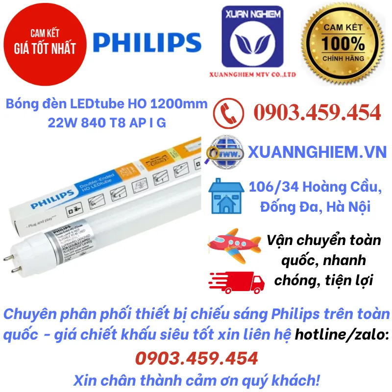 Bóng đèn LEDtube HO 1200mm 22W 840 T8 AP I G